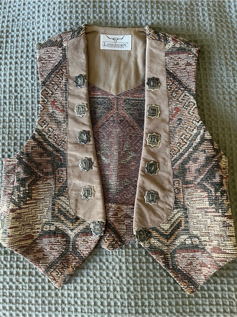 Longhorn Western Tapestry Vest